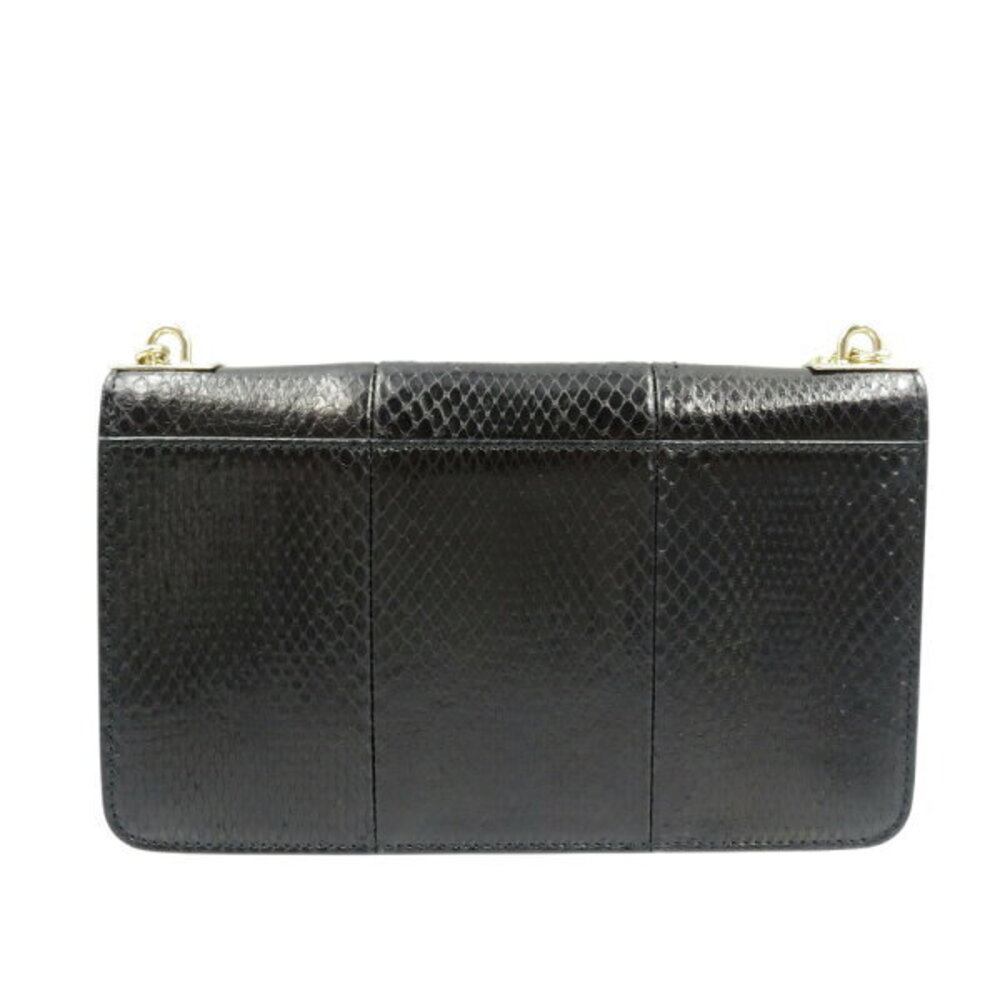 Gucci Python leather shoulder bag black chain - image 2